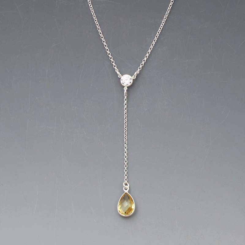 Citrine deals silver necklace